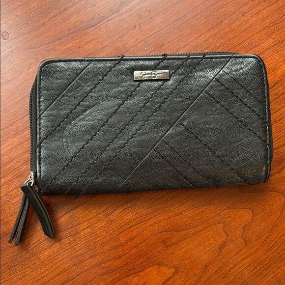 Jessica Simpson Black Faux Leather Wallet - Picture 1 of 8